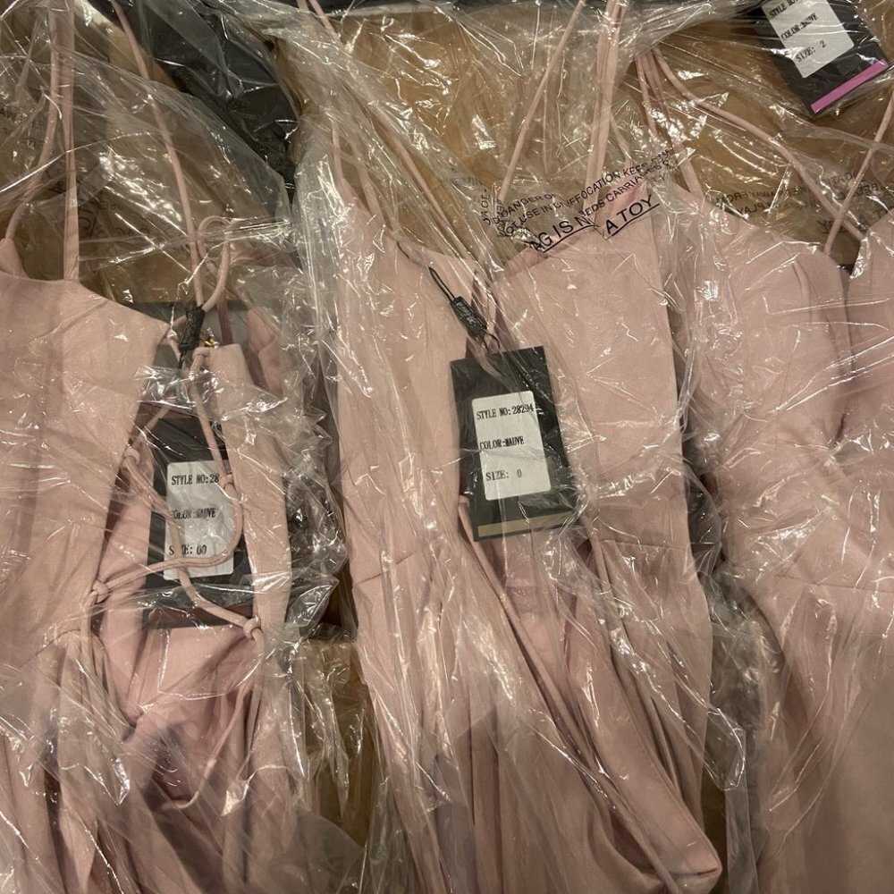 NWT La Femme 28294SC Jersey Prom Dress Mauve Size 0 and 2 - Picture 6 of 8